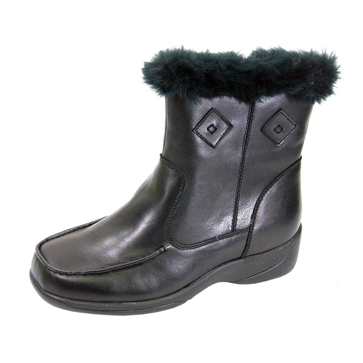 PEERAGE Cami Women's Wide Width Side Zipper Fleece Lined Ankle Boots