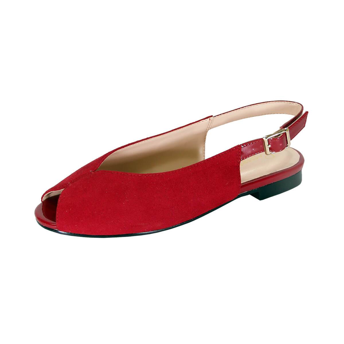PEERAGE Kelsey Women's Wide Width Peep-Toe Suede Flats