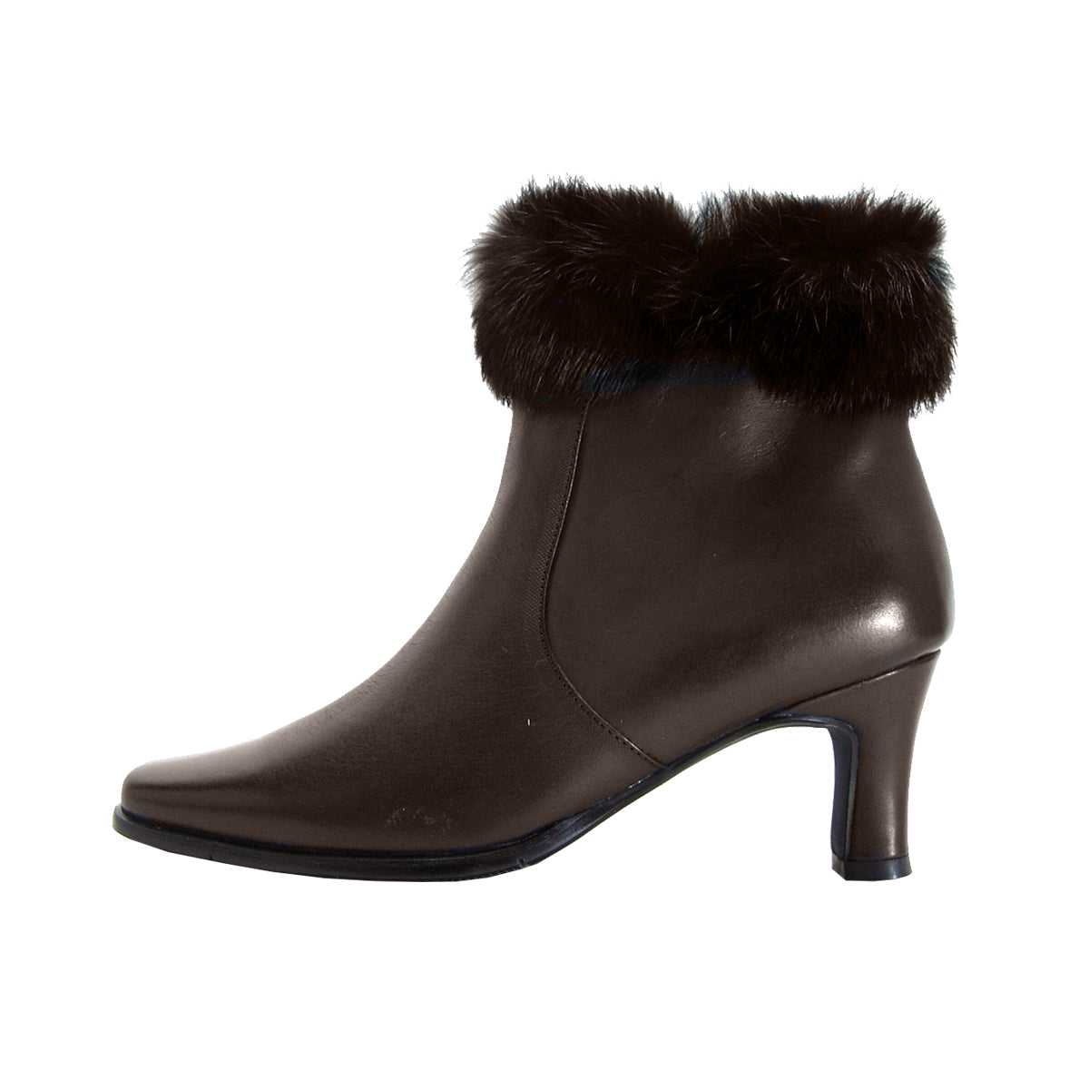 PEERAGE Tanya Women's Wide Width Leather Dress Booties with Zipper - Image 3